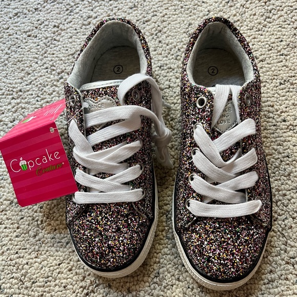 Cupcake Couture Other - NWT Girls Cupcake Couture Glitter Sneakers Sz 2